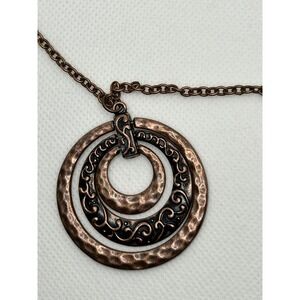 Paparazzi Necklace &‎ Earrings Copper Tone Hammered Circle Geometric Set